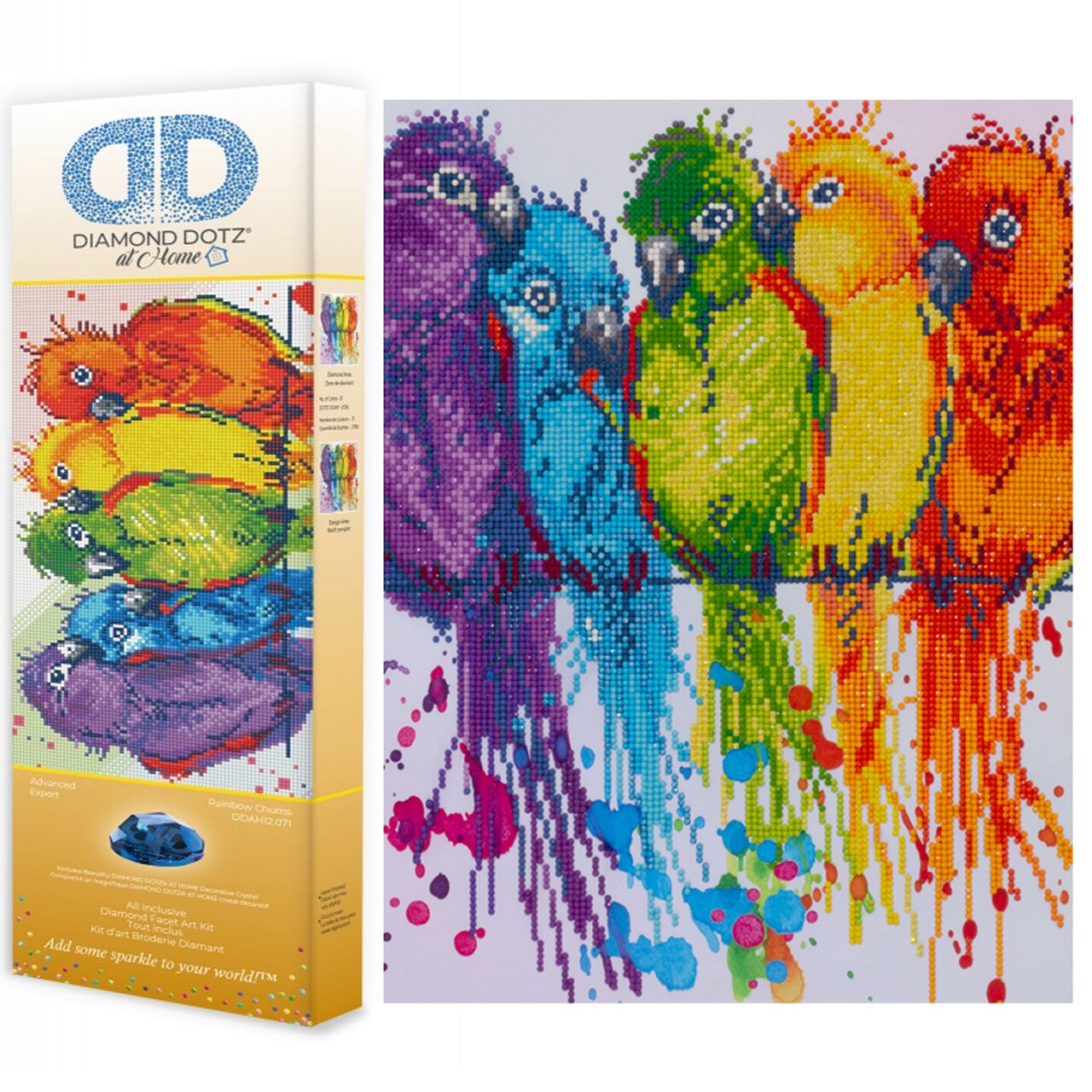 Diamond Dotz at Home Rainbow Chums Diamond Painting Kits for Adults - Diamond Art Kits a Relaxing Creative Craft Kit with Dotz Gems 16.5x16.5